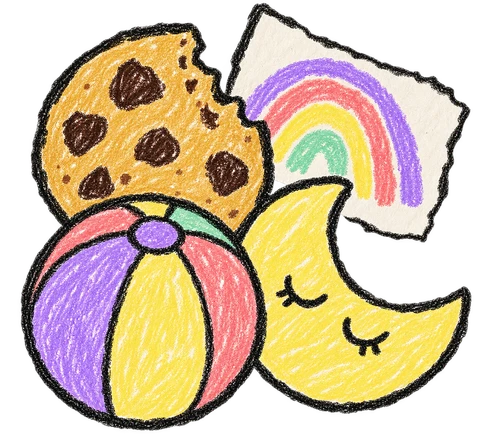 Snacks, play, drawing and rest